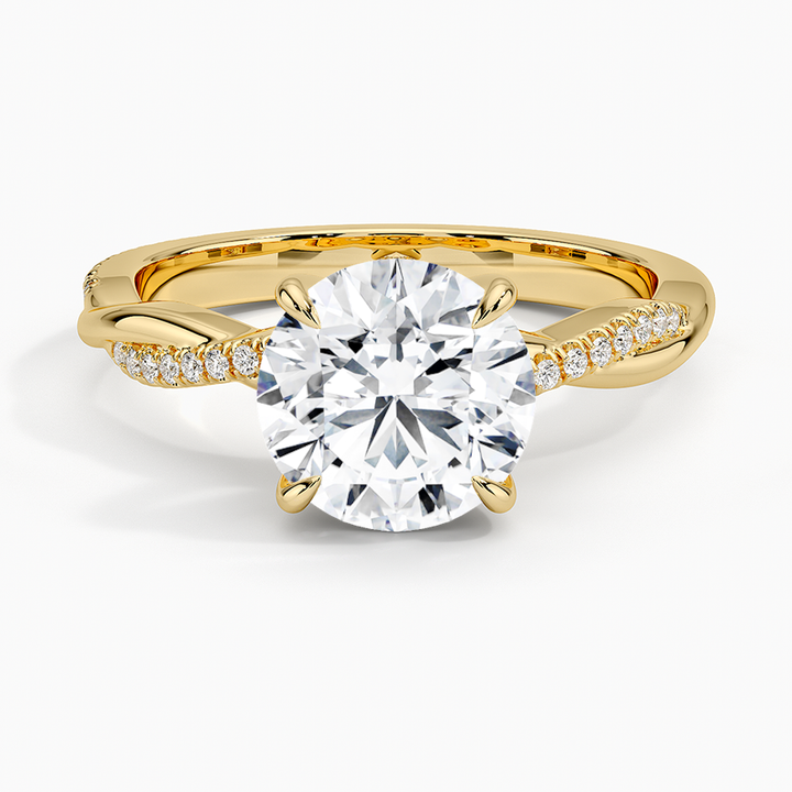 The Classic Brilliance Ring Solid White Gold Round Lab Grown Diamond Engagement Ring
