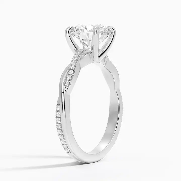 The Classic Brilliance Ring Solid White Gold Round Lab Grown Diamond Engagement Ring