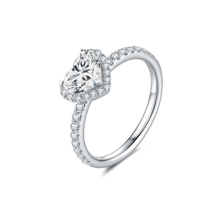 Trending Heart-Shaped Lab Grown Diamond Ring – 18K White Gold Wedding & Engagement Jewelry with IGI Certificate