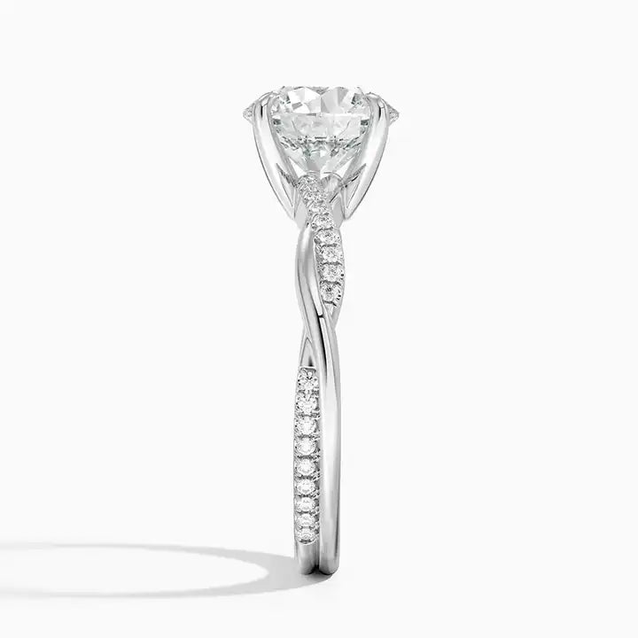 The Classic Brilliance Ring Solid White Gold Round Lab Grown Diamond Engagement Ring
