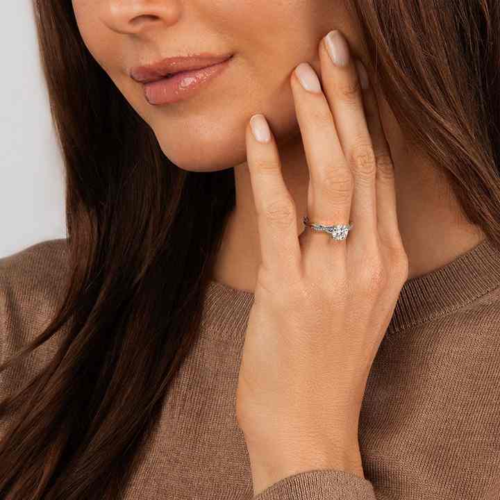 The Classic Brilliance Ring Solid White Gold Round Lab Grown Diamond Engagement Ring