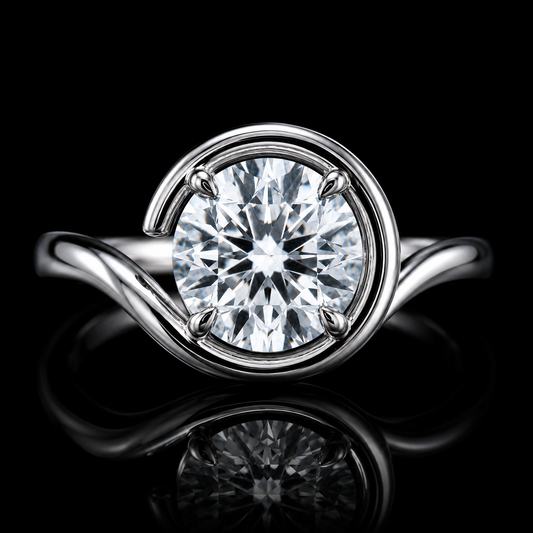 The Eternal Orbit™ | 4 Carat Round Lab Grown Diamond Engagement Ring in 14K Yellow Gold | IGI Certified | Future Jewelry Certified | Limited Edition