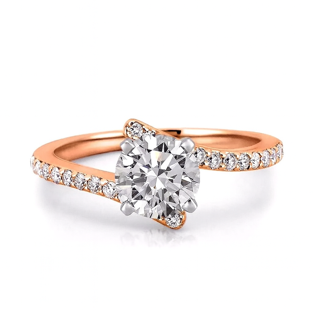 1.30 Carat Round Lab Grown Diamond Ring IGI 14K Yellow Gold