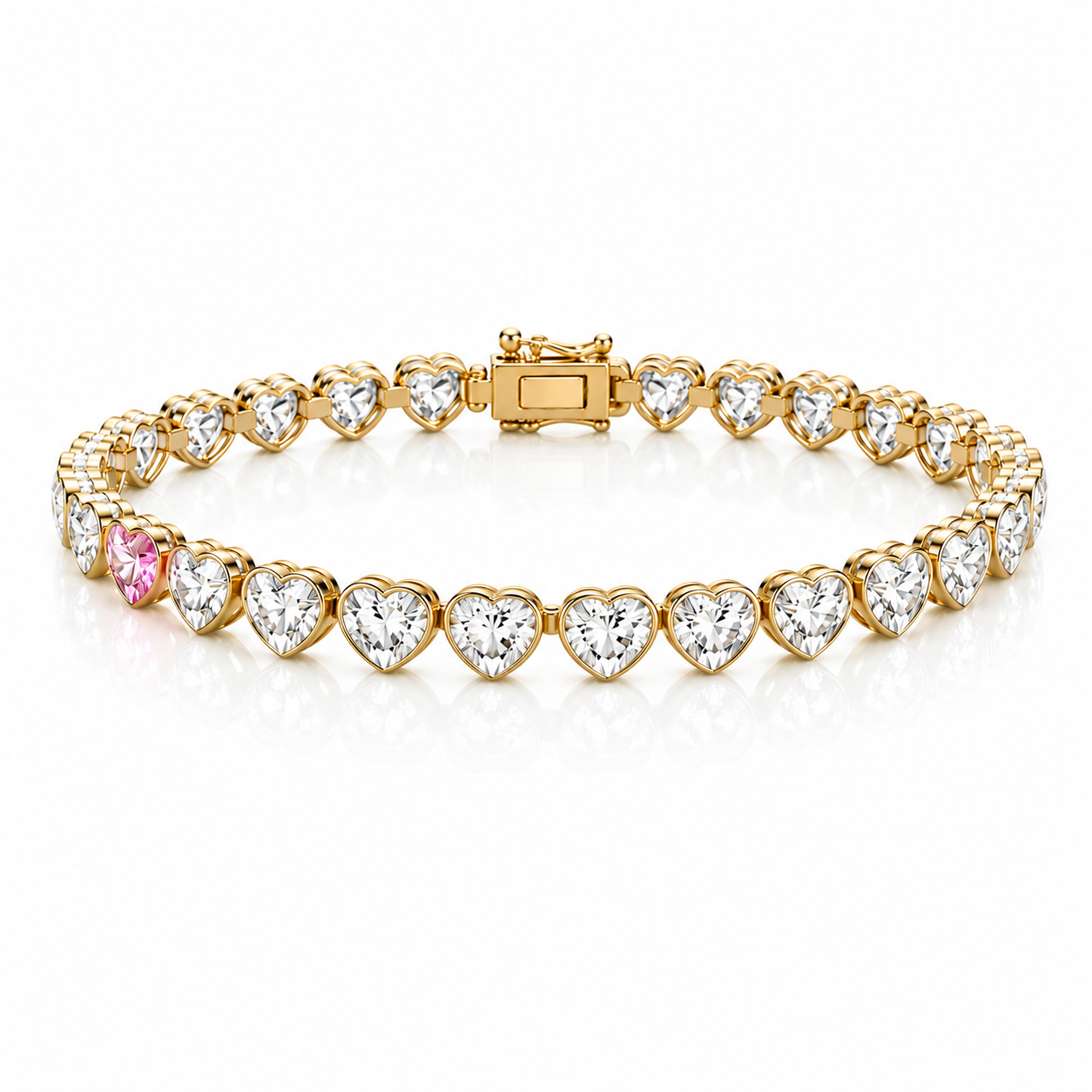 The Eternal Lumière Heart Tennis Bracelet – LG Diamond Edition | 1