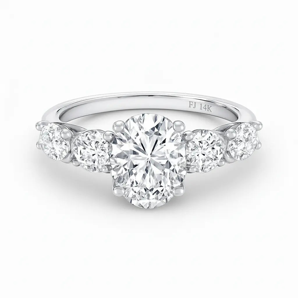 2.20 Carat Oval Lab Diamond Engagement Ring in 14K Yellow Gold - Future Jewelry