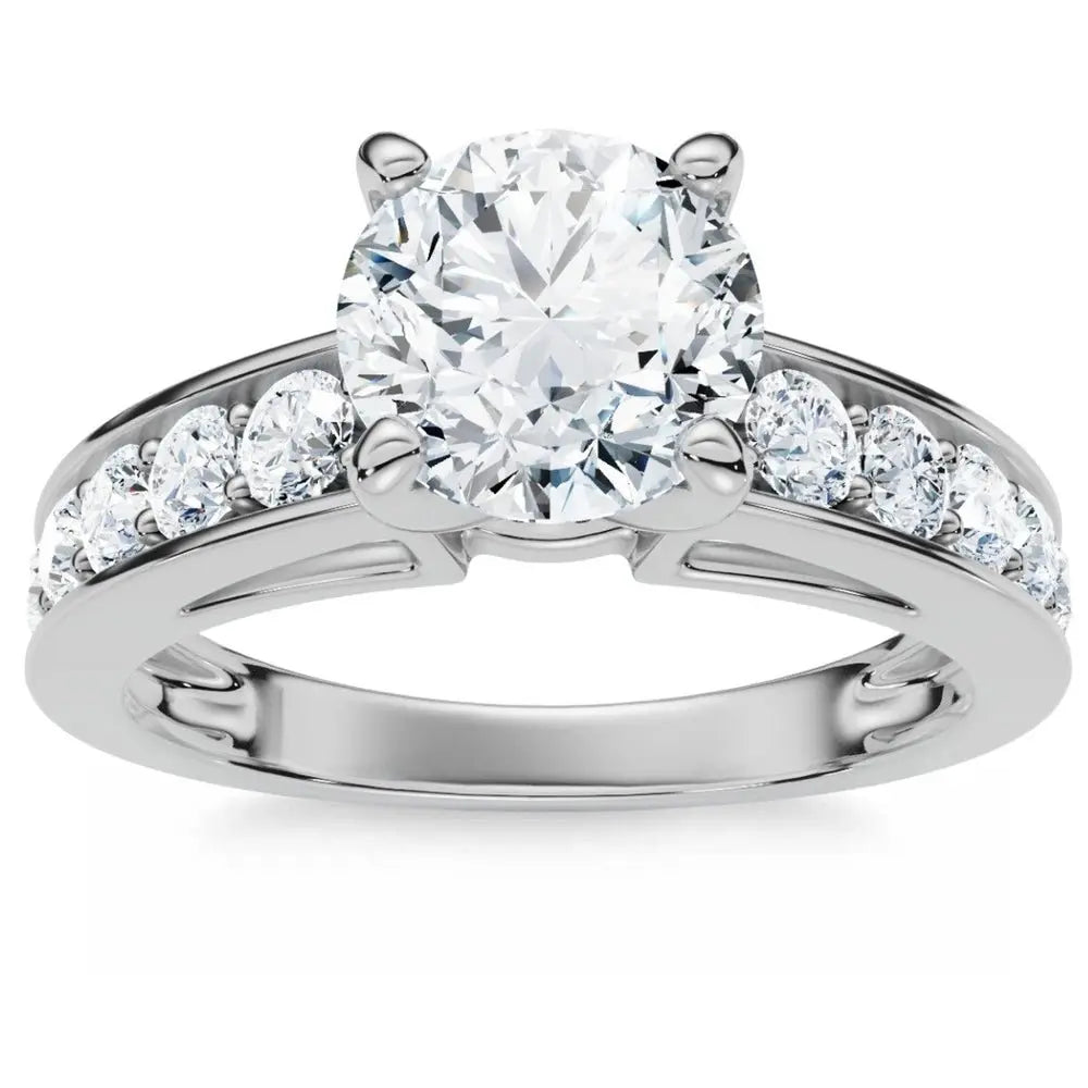 Bliss Diamond Certified 3Ct Diamond Engagement Ring Cathedral 14k Gold Lab Grown - Future Jewelry