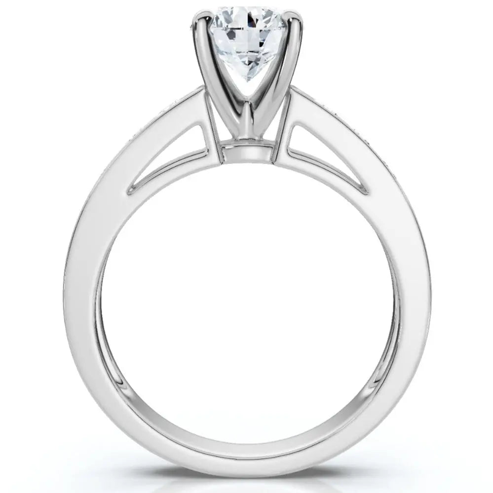 Bliss Diamond Certified 3Ct Diamond Engagement Ring Cathedral 14k Gold Lab Grown - Future Jewelry