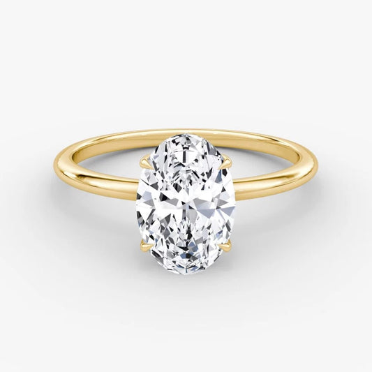 Certified IGI 1.65 Ct Lab Grown Oval Cut Diamond Engagement Ring 14k Yellow Gold - Future Jewelry