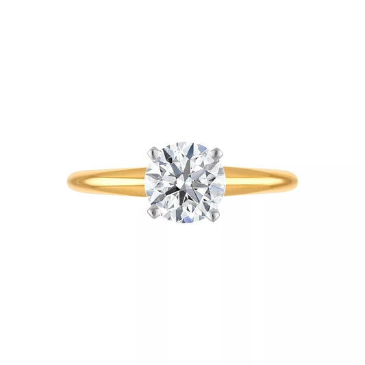 Certified Round Lab Grown Diamond Ring 14K White or Yellow - Future Jewelry