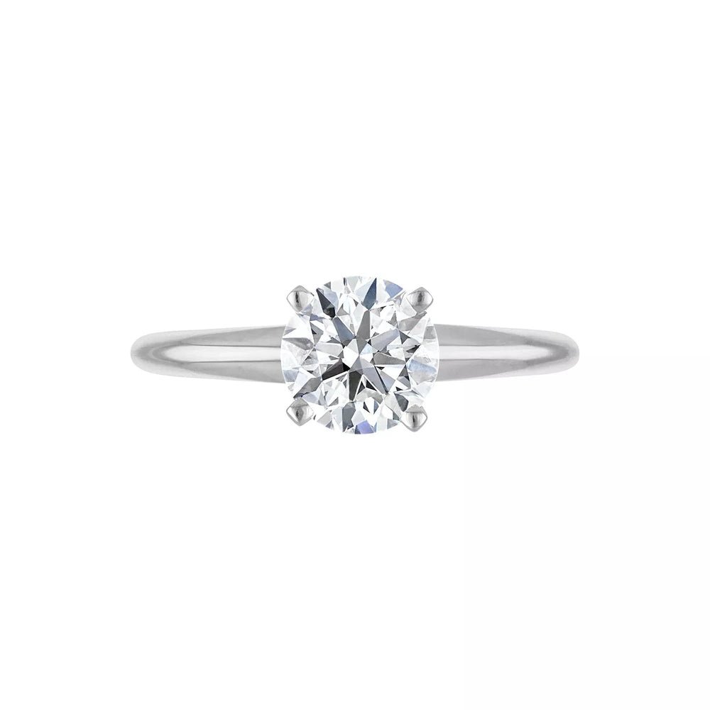 Certified Round Lab Grown Diamond Ring 14K White or Yellow - Future Jewelry
