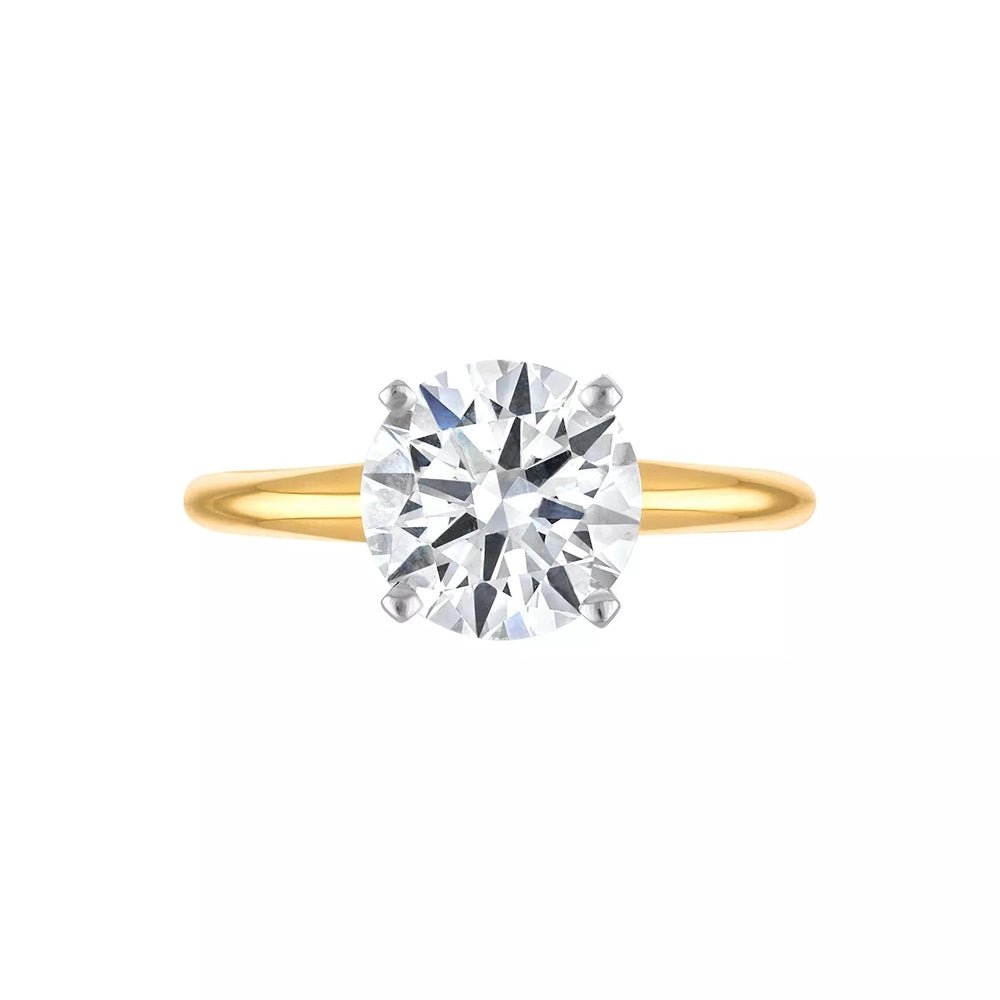Certified Round Lab Grown Diamond Ring 14K White or Yellow - Future Jewelry