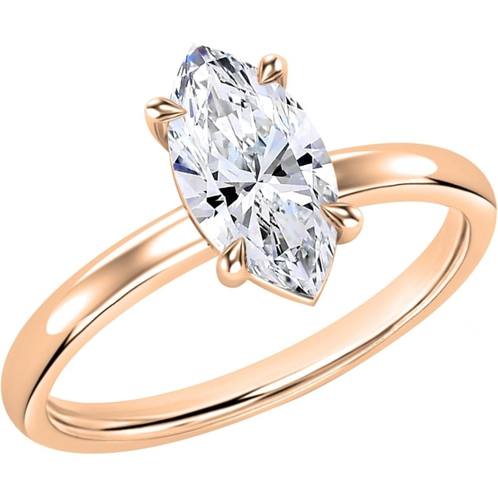 Collection IGI Certified 2.00 Carat (cttw) Marquise Cut Lab Grown White Diamond Solitaire Engagement Ring for Women in 14K Solid Gold - Future Jewelry
