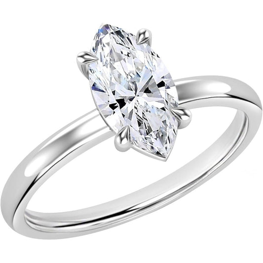 Collection IGI Certified 2.00 Carat (cttw) Marquise Cut Lab Grown White Diamond Solitaire Engagement Ring for Women in 14K Solid Gold - Future Jewelry
