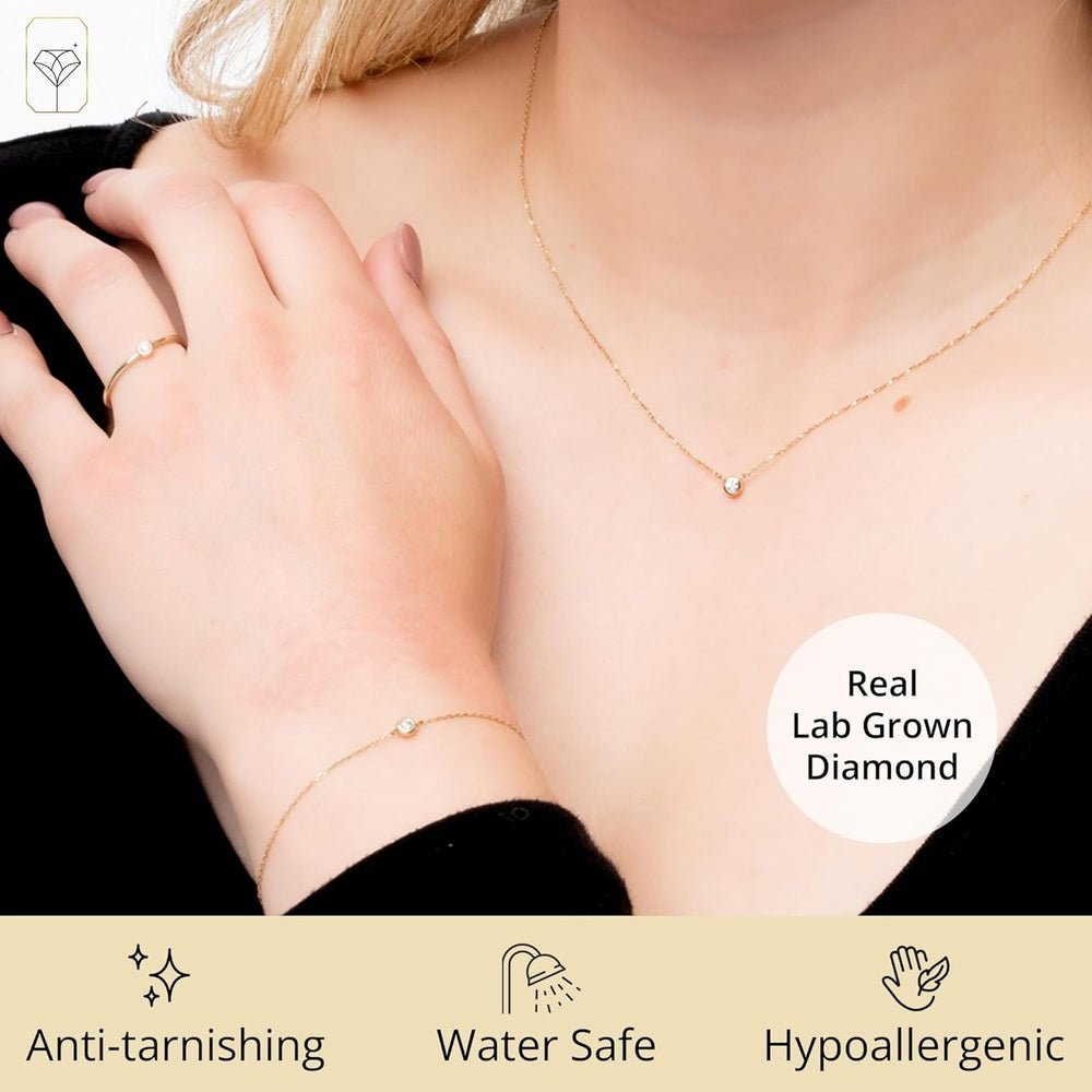Diamond Bracelet and Necklace Set in 10K Yellow Gold - Future Jewelry