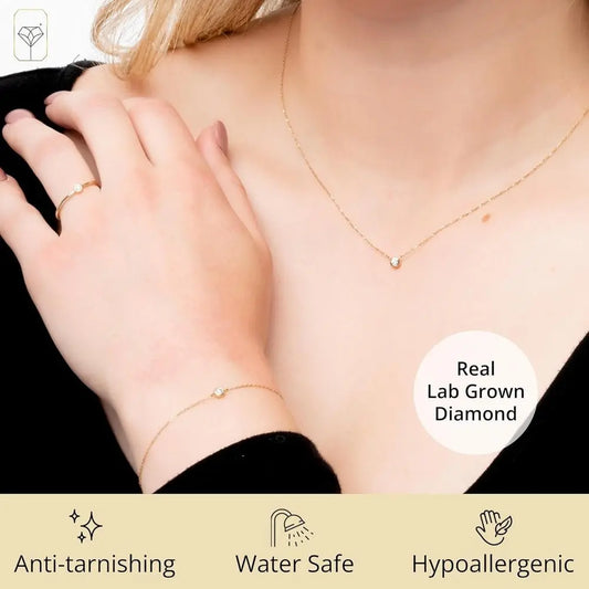 Diamond Bracelet and Necklace Set in 10K Yellow Gold - Future Jewelry