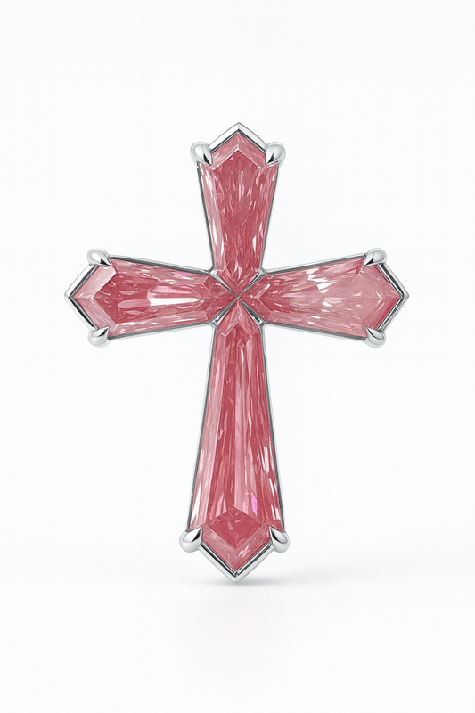 Diamond Cross Necklace or Earrings in White, Yellow, or Pink Gold - Future Jewelry