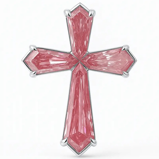 Diamond Cross Necklace or Earrings in White, Yellow, or Pink Gold - Future Jewelry