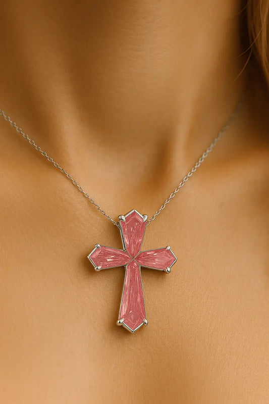 Diamond Cross Necklace or Earrings in White, Yellow, or Pink Gold - Future Jewelry