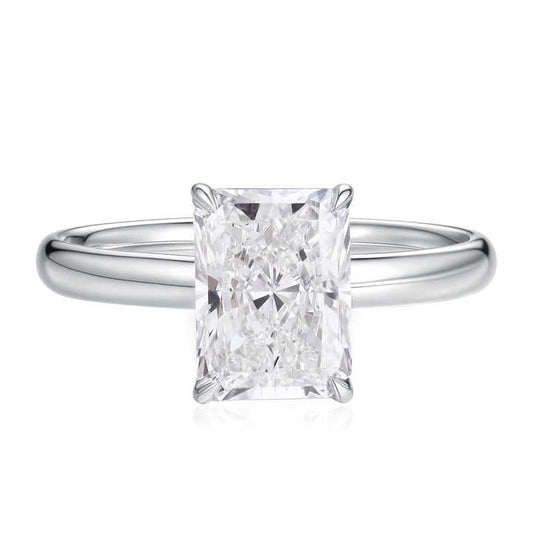 Diamond Engagement Ring in 18K White Gold with Radiant Cut - Future Jewelry