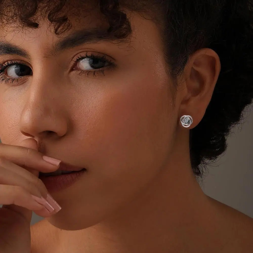 Lab Grown Diamond Stud Earrings for Women in 14K White Gold - Future Jewelry