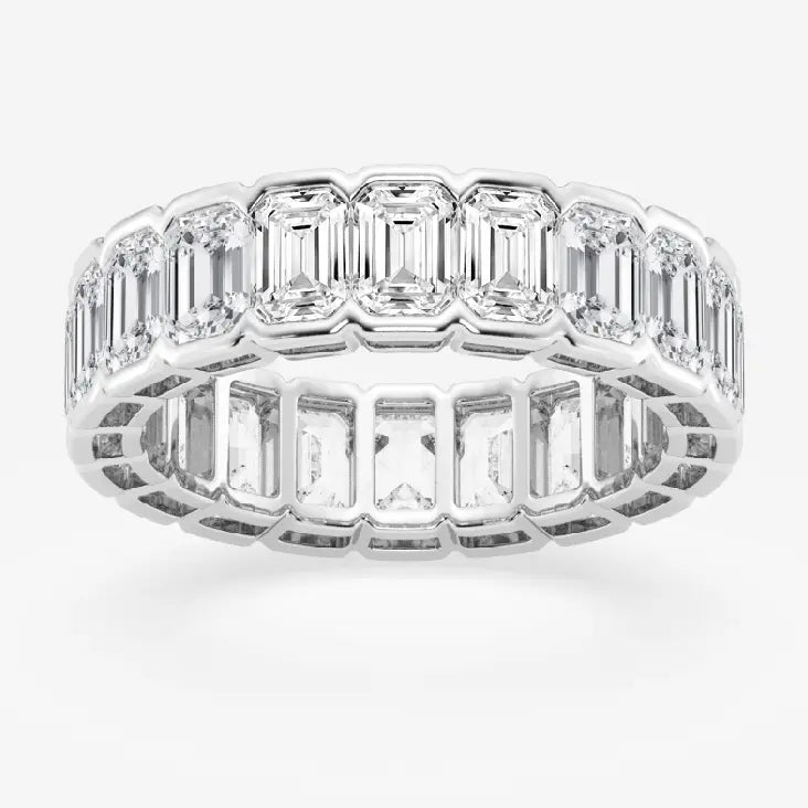 Emerald Cut Diamond Eternity Band Half Bezel 5.00 Carat - Future Jewelry