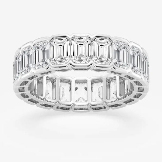 Emerald Cut Diamond Eternity Band Half Bezel 5.00 Carat - Future Jewelry