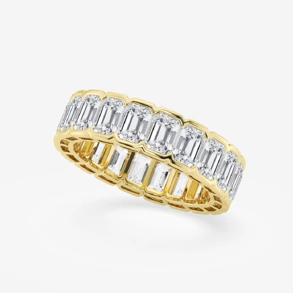 Emerald Cut Diamond Eternity Band Half Bezel 5.00 Carat - Future Jewelry