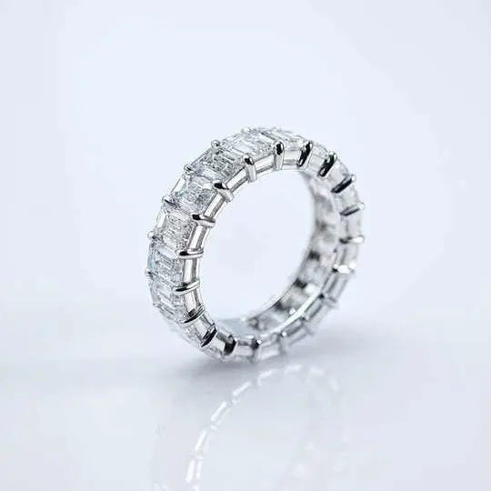 Emerald Cut Lab Grown Diamond Eternity Ring 18K Gold - Future Jewelry