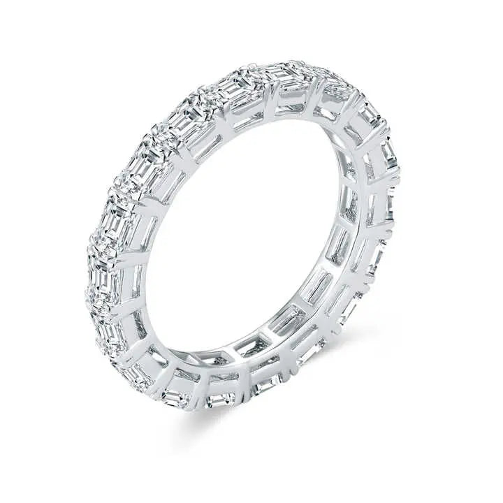 Emerald Cut Lab Grown Diamond Eternity Ring in 18K Yellow Gold - Future Jewelry