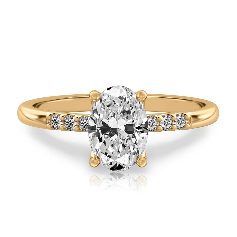 Engagement Oval Cut Diamond Ring IGI GIA Lab Grown 18k Yellow Gold 1.10 Carat - Future Jewelry