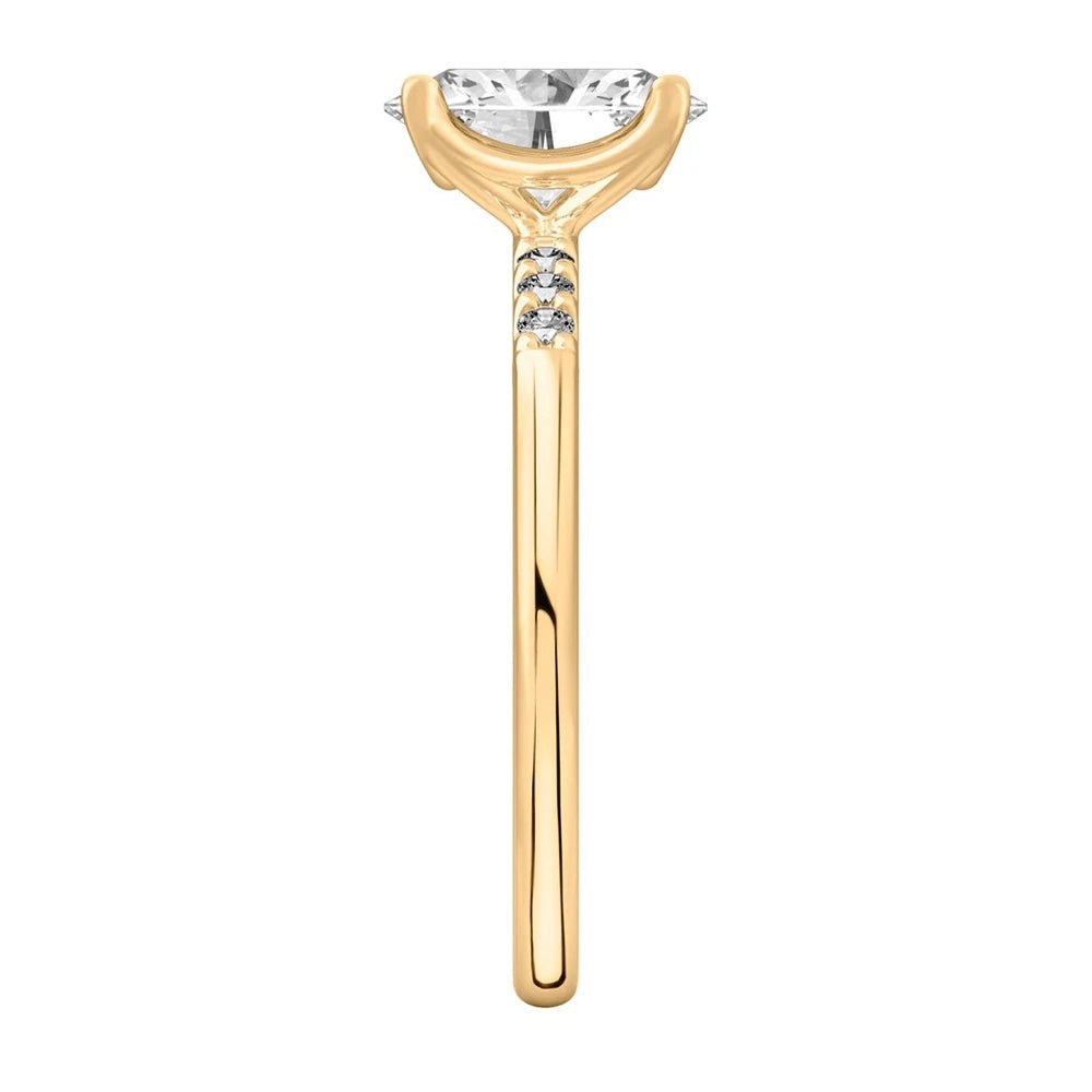 Engagement Oval Cut Diamond Ring IGI GIA Lab Grown 18k Yellow Gold 1.10 Carat - Future Jewelry