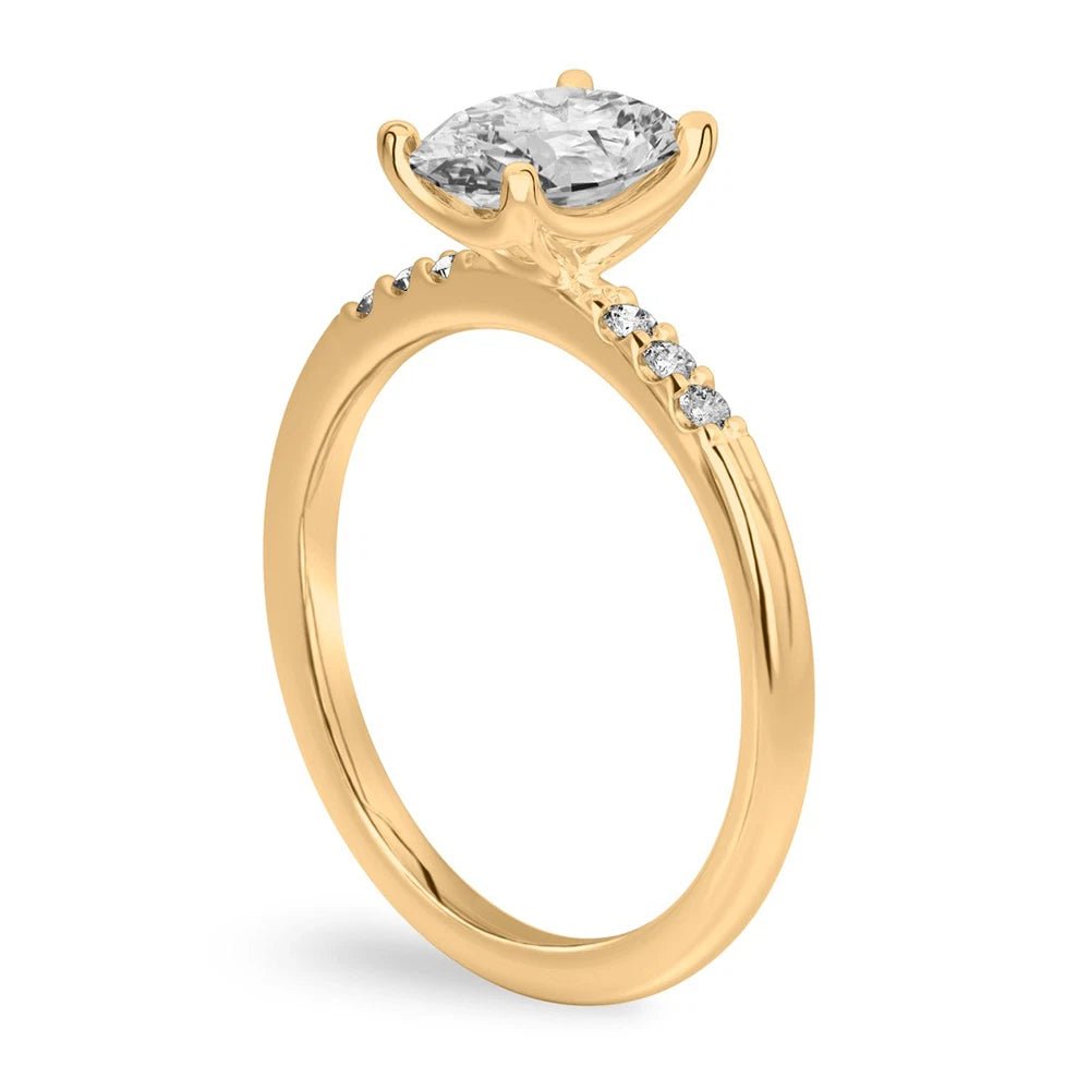 Engagement Oval Cut Diamond Ring IGI GIA Lab Grown 18k Yellow Gold 1.10 Carat - Future Jewelry