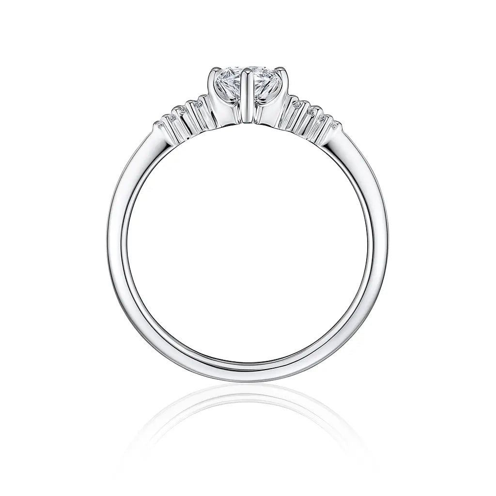 1.4 Carat Total Weight Lab Diamond Engagement Ring with Pink Accents in 14K Yellow Gold - Future Jewelry