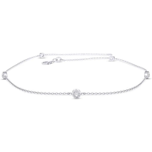Five Stone Lab Grown Diamond Bracelet in 14K Gold - Future Jewelry