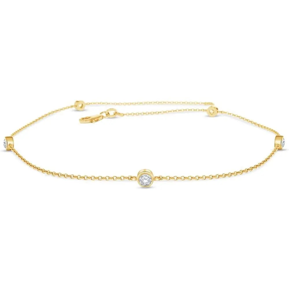 Five Stone Lab Grown Diamond Bracelet in 14K Gold - Future Jewelry