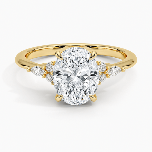 Future Jewelry 14k Yellow Gold 3 Carat Oval - Cut Diamond Engagement Ring - Future Jewelry