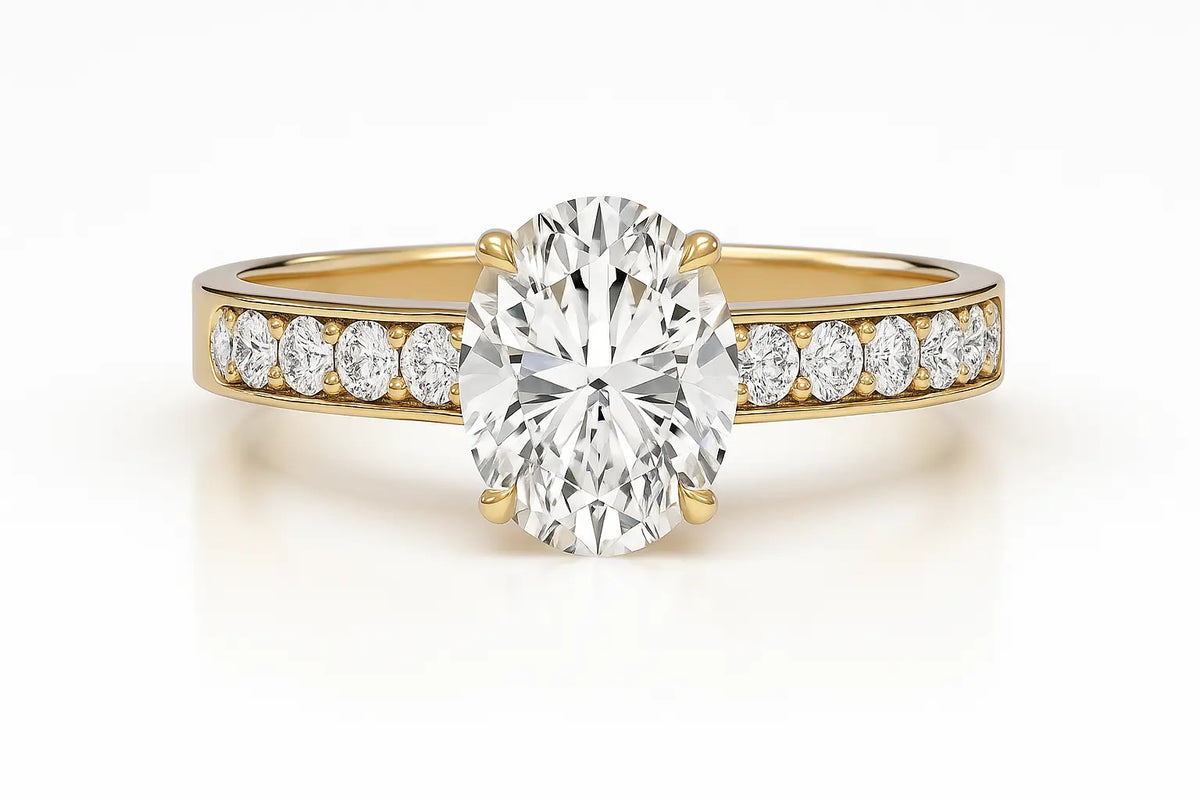 3 Carat Diamond Ring Cathedral 14k Gold Lab Diamond Engagement Ring Future Jewelry and Partners