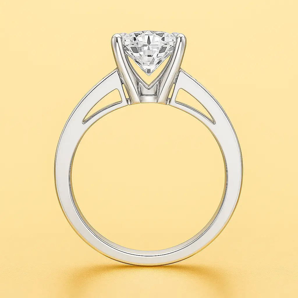 3 Carat Diamond Ring Cathedral 14k Gold Lab Diamond Engagement Ring Future Jewelry and Partners