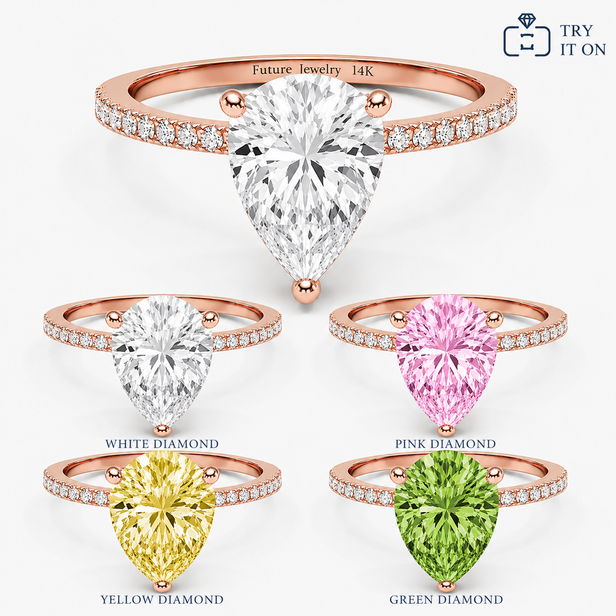 The Evolution Ring, Interchangeable Lab Diamond Engagement Ring - Future Jewelry