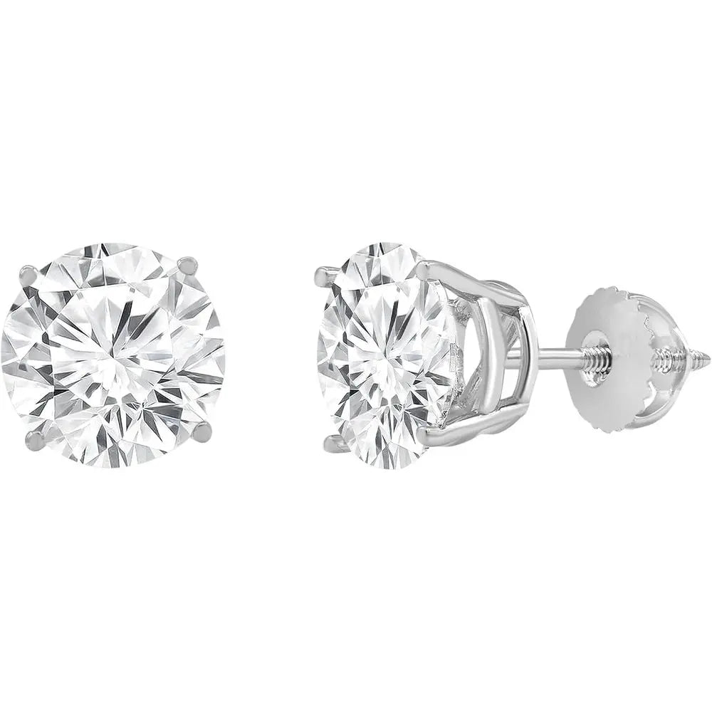 Gold Screw Back Diamond Earrings for Women – Gift Box - Future Jewelry