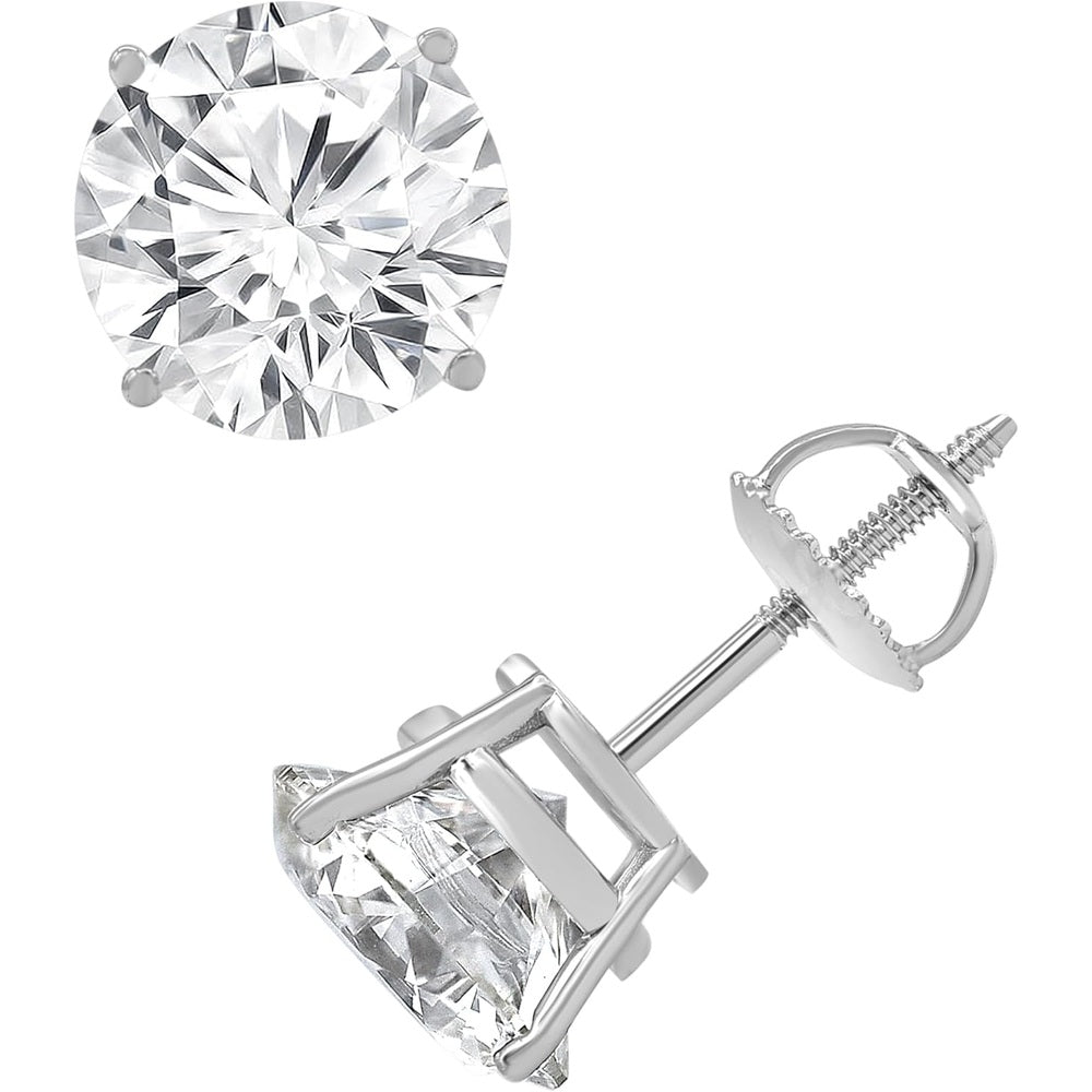 Gold Screw Back Diamond Earrings for Women – Gift Box - Future Jewelry