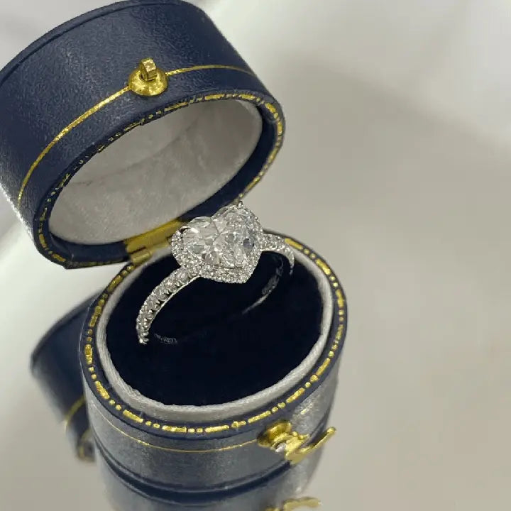 Heart Shape Lab Grown Diamond Ring in 18K White Gold - Future Jewelry