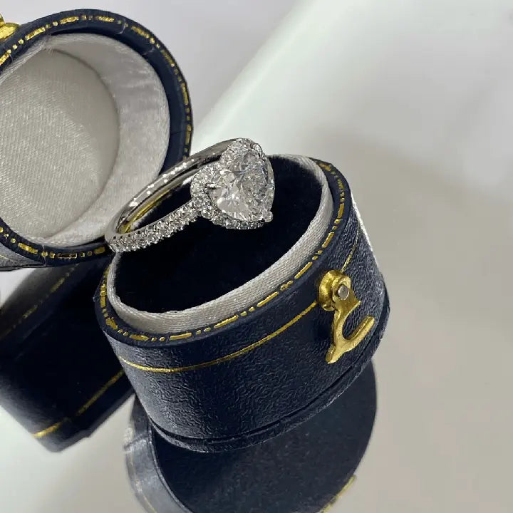 Heart Shape Lab Grown Diamond Ring in 18K White Gold - Future Jewelry