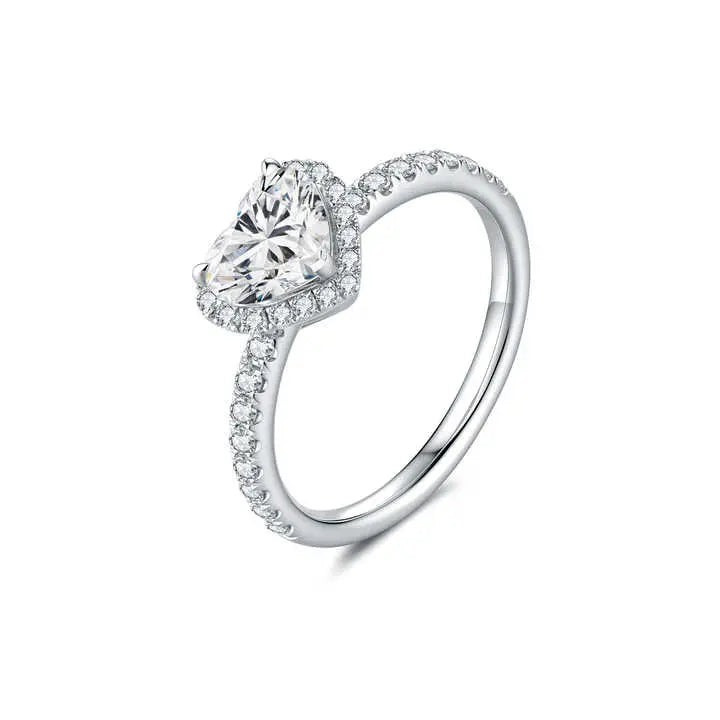 Heart Shape Lab Grown Diamond Ring in 18K White Gold - Future Jewelry