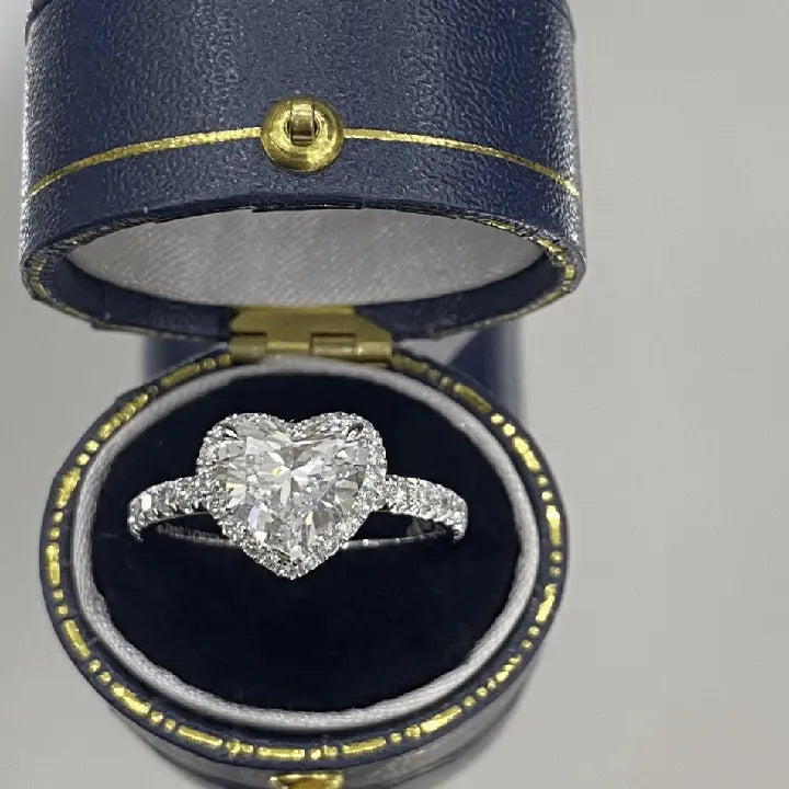 Heart Shape Lab Grown Diamond Ring in 18K White Gold - Future Jewelry
