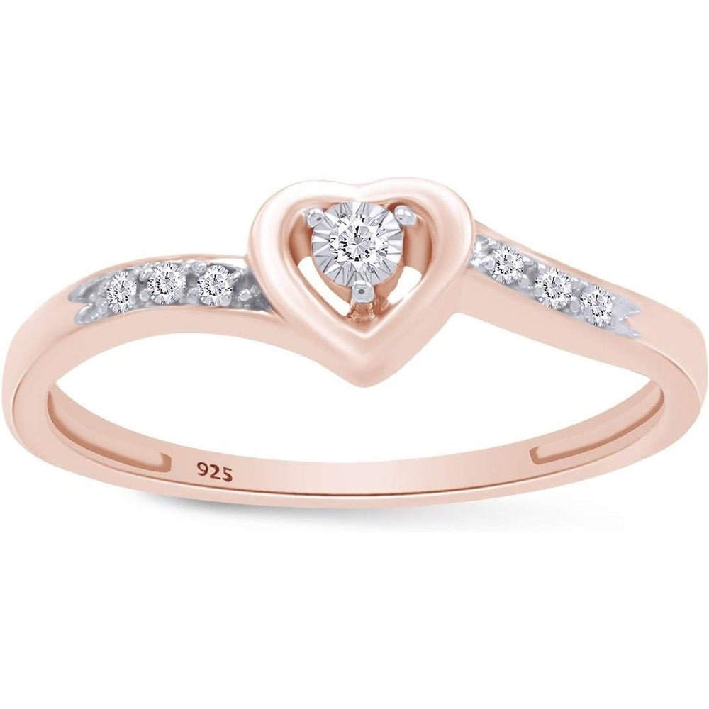 Heart - Shaped Lab Grown Diamond Promise Ring in 14K Rose Gold - Future Jewelry