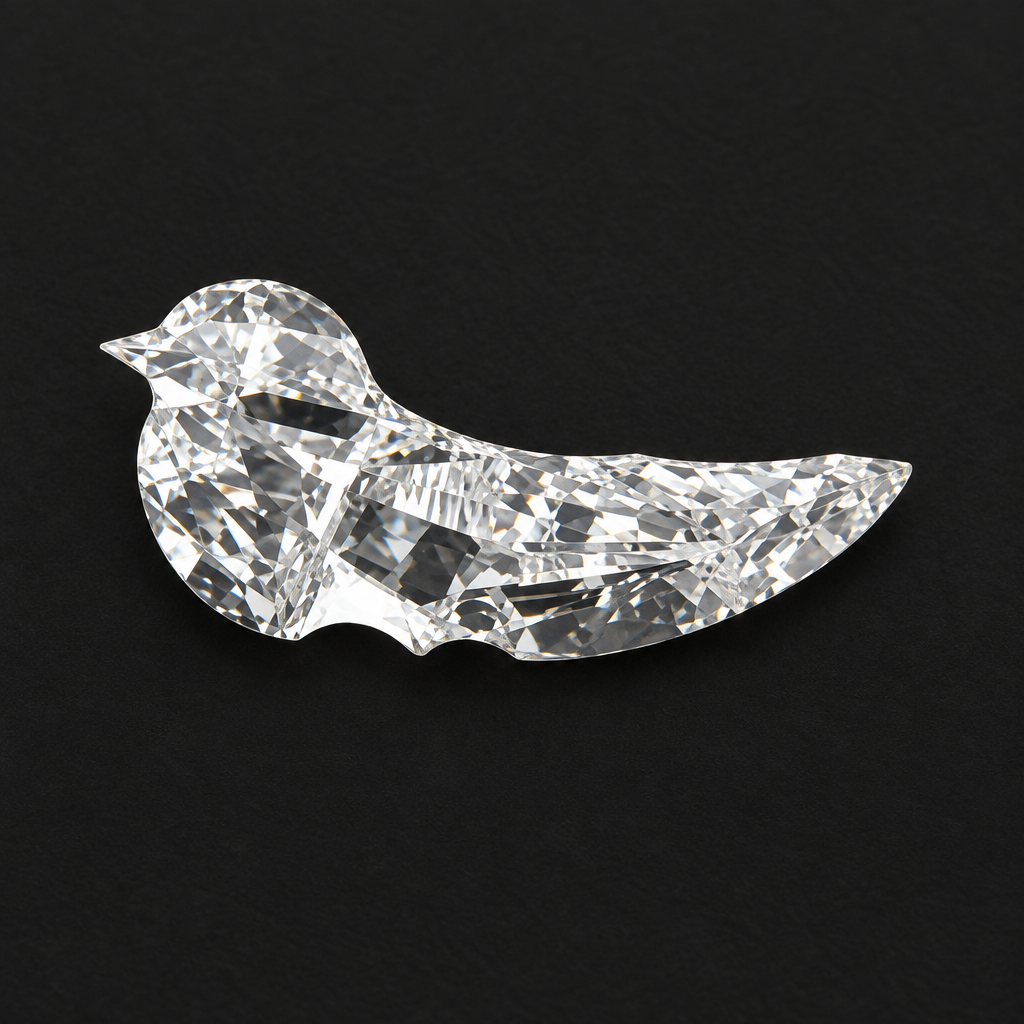 Laser-Cut Custom Lab Grown Diamond in Bird Shape - Future Jewelry