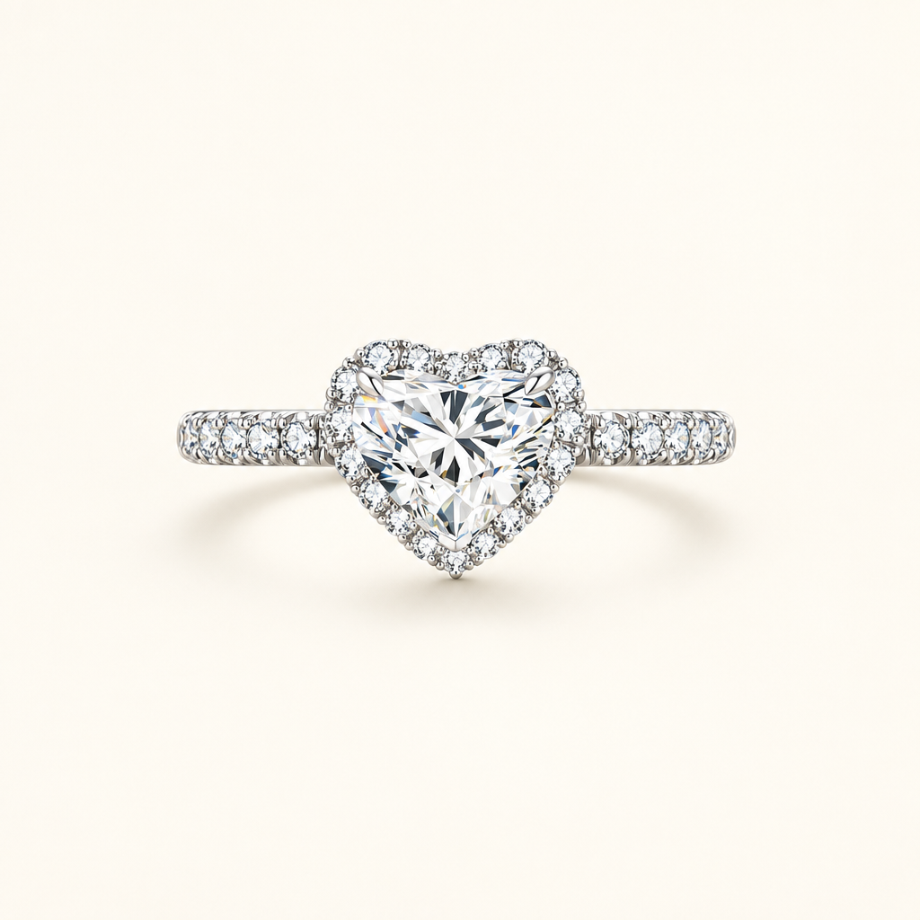 18K White Gold Heart Shape Lab Grown Diamond Engagement Ring in white gold - Future Jewelry