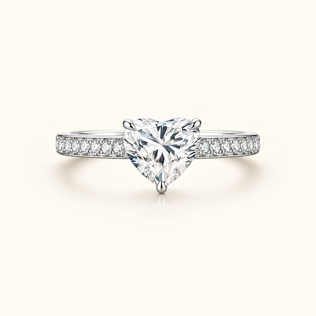 White Gold Heart Cut Lab Grown Diamond Engagement Ring in white gold - Future Jewelry