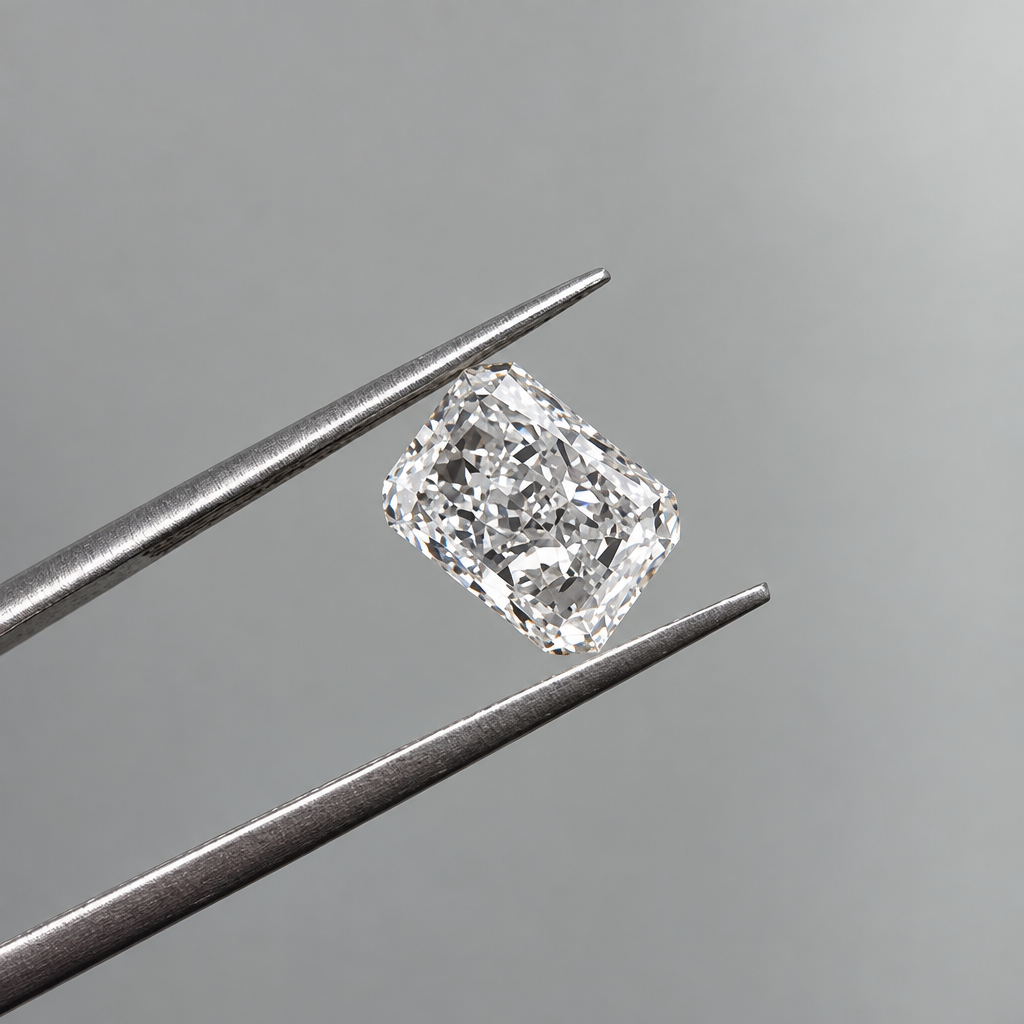 Radiant cut lab grown diamond for 3 carat Engagement Ring in 18K White Gold - Future Jewelry